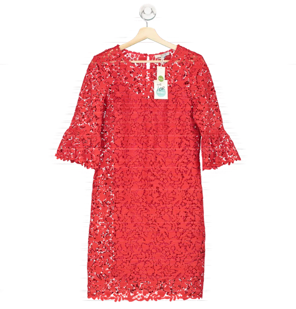 Boden Red Lace Shift Dress UK 10R